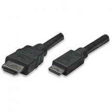 Кабель мультимедийный HDMI A to HDMI C (mini), 1.8m Manhattan (304955)